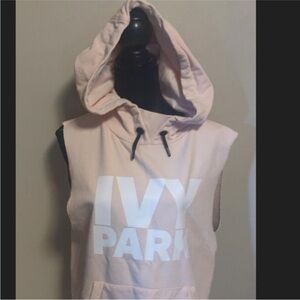 IVY PARK Sleeveless Hooded Tank in Pale Pink with White Logo